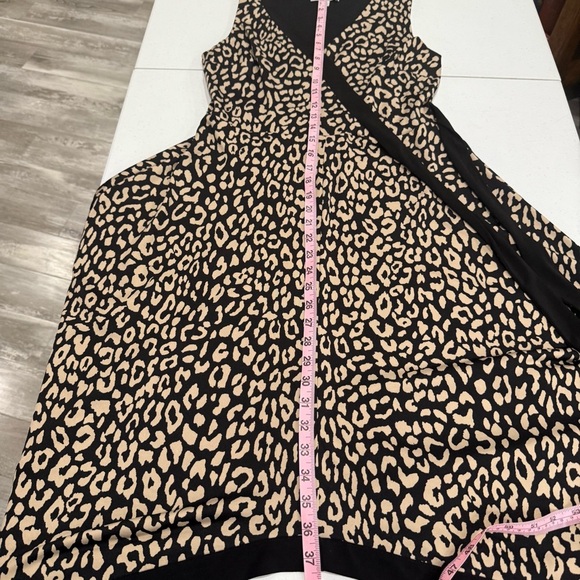 Shelby & Palmer Asymmetrical Dress Side Tie Animal Print Black/Tan Women’s Sz S - Picture 7 of 13